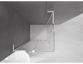 Mexen Velar L Duo, sprchový kút s posuvnými dverami 90 x 90 cm, 8mm číre sklo, biela matná, 871-090-090-02-03-20