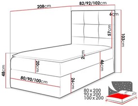Jednolôžková posteľ 100cm Kaviar 2 (biela). Vlastná spoľahlivá doprava až k Vám domov. 1122333