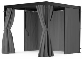 LuminaHaven Pergola 3x3 so závesmi a sieťkami proti hmyzu