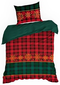 VIANOČNÉ RENFORCÉ OBLIEČKY GLORY 200X220 CM, 2 KS 70X80 CM VZOROVANÉ