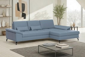 XXXLutz ROHOVÁ SEDAČKA, textil, koža, sivomodrá Sit & More - Sedačky - 000144039754