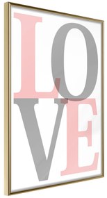 Artgeist Plagát - Grey Love [Poster] Veľkosť: 30x45, Verzia: Zlatý rám