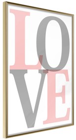 Artgeist Plagát - Grey Love [Poster] Veľkosť: 40x60, Verzia: Zlatý rám s passe-partout
