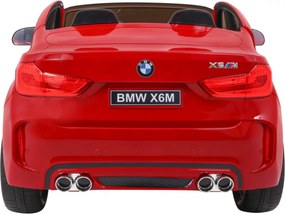 Ramiz Elektrické autíčko BMW X6M XXL pre 2 deti lakované červené SUV + diaľkové ovládanie + ekokoža