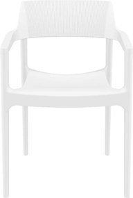 TULUM záhradná stolička s podrúčkami white