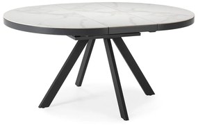 Okrúhly rozkladací jedálenský stôl s prídavnou doskou s keramickou doskou ø 120 cm Bela – Marckeric