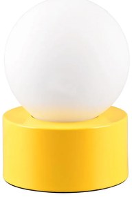 Žltá stolová lampa so skleneným tienidlom (výška 17 cm) Countess – Trio