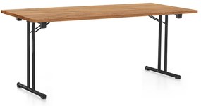 Skladací stôl 180 x 80 cm, čierna podnož, dub kraft