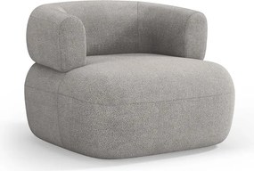 Svetlosivé kreslo z textílie buklé Jenny – Micadoni Home