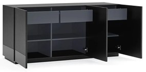 Čierny príborník Teulat Doric, šírka 150 cm