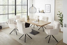 Otočná jedálenská stolička Sofia, svetlo béžová štruktúrovaná látka