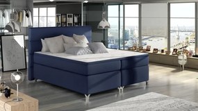 Posteľ Boxspring Amadeus 200x180, modrá (koženka - bao 20)