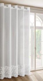 ZÁCLONA NA KRÚŽKOCH EVA MINGE ROSES7 350X250 CM BIELA