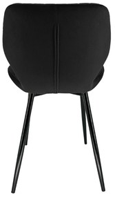 Sametová čalouněná prošívaná židle Apas černá