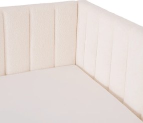 Posteľ 90x200 VILLEMO krémová buklé
