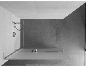 Mexen Kioto+ L, sprchová zástena Walk-In s poličkou a vešiakom 110 x 200 cm, 8mm sklo námraza, chrómový profil, 800-110-123-01-30