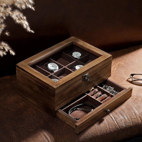 Box na hodinky Livia, 27x13x20 cm, hnedá