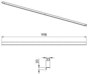 Elita Look, rukoväť na skrinku 100cm 1 ks, chrómová, ELT-168550