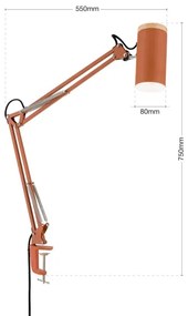 Orion - Stolná lampa so svorkou GILI 1xE27/40W/230V tehlová