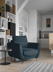 Rozkladacia sedacia súprava s úložným priestorom Salma 3+1+1 - tmavomodrá