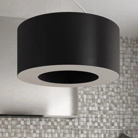 Závesné svietidlo Saturno Slim, 1x čierne textilné tienidlo, (biely plast), (fi 90 cm)