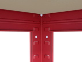 MEGA HIT: Regál 180x90x40 cm lakovaný 5-policový, nosnosť 875 kg - ČERVENÝ