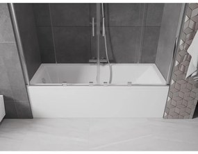 Mexen Velar Duo, 2-krídlová posuvná vaňová zástena 200 x 150 cm, 8mm číre sklo, chrómový profil, 896-200-000-02-01