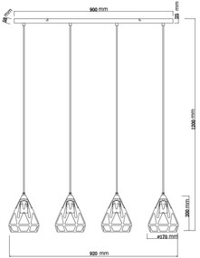 Globo 15889-4H - Luster na lanku HASSAN 4xE27/40W/230V