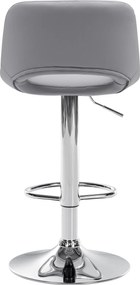 Barová stolička Camden - koženka, chróm rám - Sivá