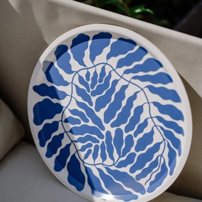 Wrap Ilustrovaná tácka drevená Art Trays by Linnéa Andersson okrúhla modrá