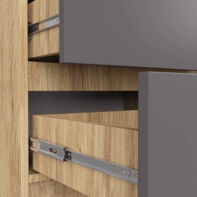 Komoda Kuba 60 cm - 5 zásuviek dub artisan/grafitová