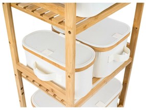 Úložný box G21 24 x 30 x 15 cm, bambusový s vekom, béžový