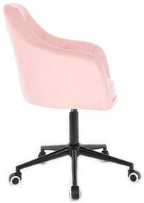 LuxuryForm DESIGN Kreslo ANDORA na čierne podstave s kolieskami - ružové