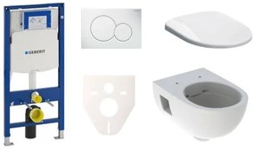 Cenovo zvýhodnený závesný WC set Geberit do ľahkých stien / predstenová montáž + WC Geberit Selnova SIKOGES3S1, 1 ks
