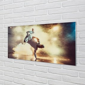 Sklenený obraz Muž dym tanec 125x50 cm