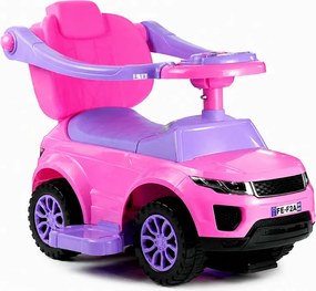 LEAN CARS Jazdítko s tlačnou rukoväťou 614W, ružové