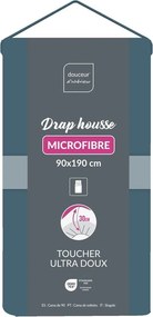 Modrá napínacia plachta z mikrovlákna 90x190 cm Oscar – douceur d'intérieur
