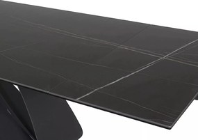 Jedálenský rozkladací stôl Diuna 160/240 cm keramika čierny mramor/čierny