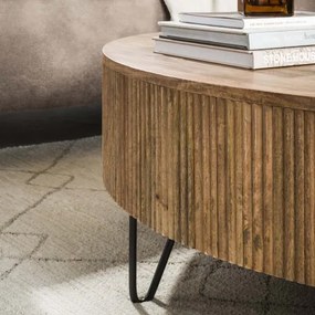 Konferenčný stôl 23-33 Wave Ø120cm Drevo Mango  - Komfort-nábytok