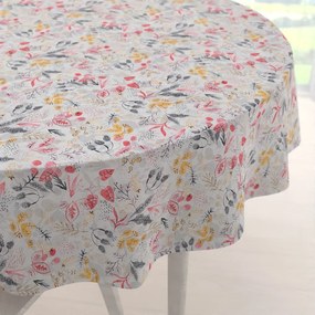 Biante Dekoračný okrúhly obrus PML-087 Červeno-oranžové lístky Ø 100 cm