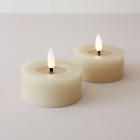 STAR TRADING Čajová LED sviečka Flamme Beige 7 cm – set 2 ks