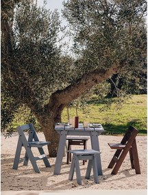 Modrá drevená záhradná stolička Navo – noo.ma