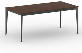 Kancelársky stôl PRIMO ACTION, čierna podnož, 1800 x 900 mm, orech