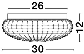 Dizajnové stropné svietidlo Clam 30 biele