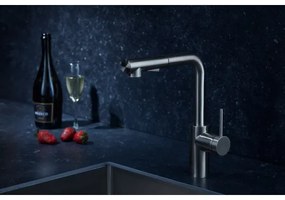 KFA Armatura 6623-110-22 - Drezová batéria s vyťahov. sprškou DUERO BASIC nerez