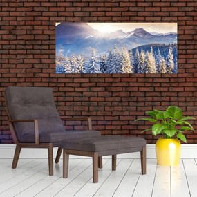 Obraz - Horská krajina v zime (120x50 cm)