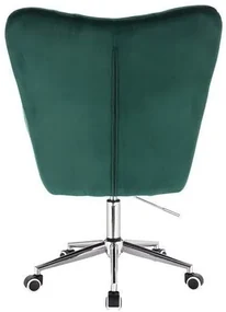 LuxuryForm DESIGN Kreslo AURORA VELUR na strieborné podstave s kolieskami - zelené