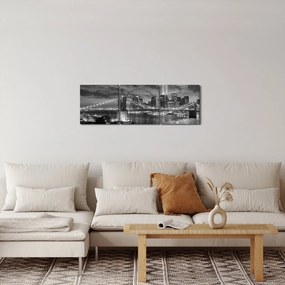 Obraz - Brooklynský most (s hodinami) (90x30 cm)