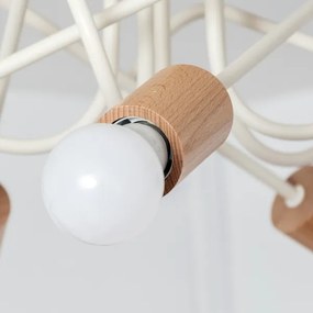 Prisadený luster OXFORD 5xE27/15W/230V borovica/krémová