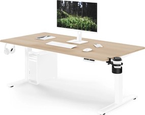 Elektrický stôl s nastaviteľnou výškou ergonomický biely/dub sonoma,1600x800 mm: ARIA